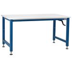 BenchPro ManualHydraulic Lift Workbench, Cleanroom Laminate, 1,000 lb Cap., Blue